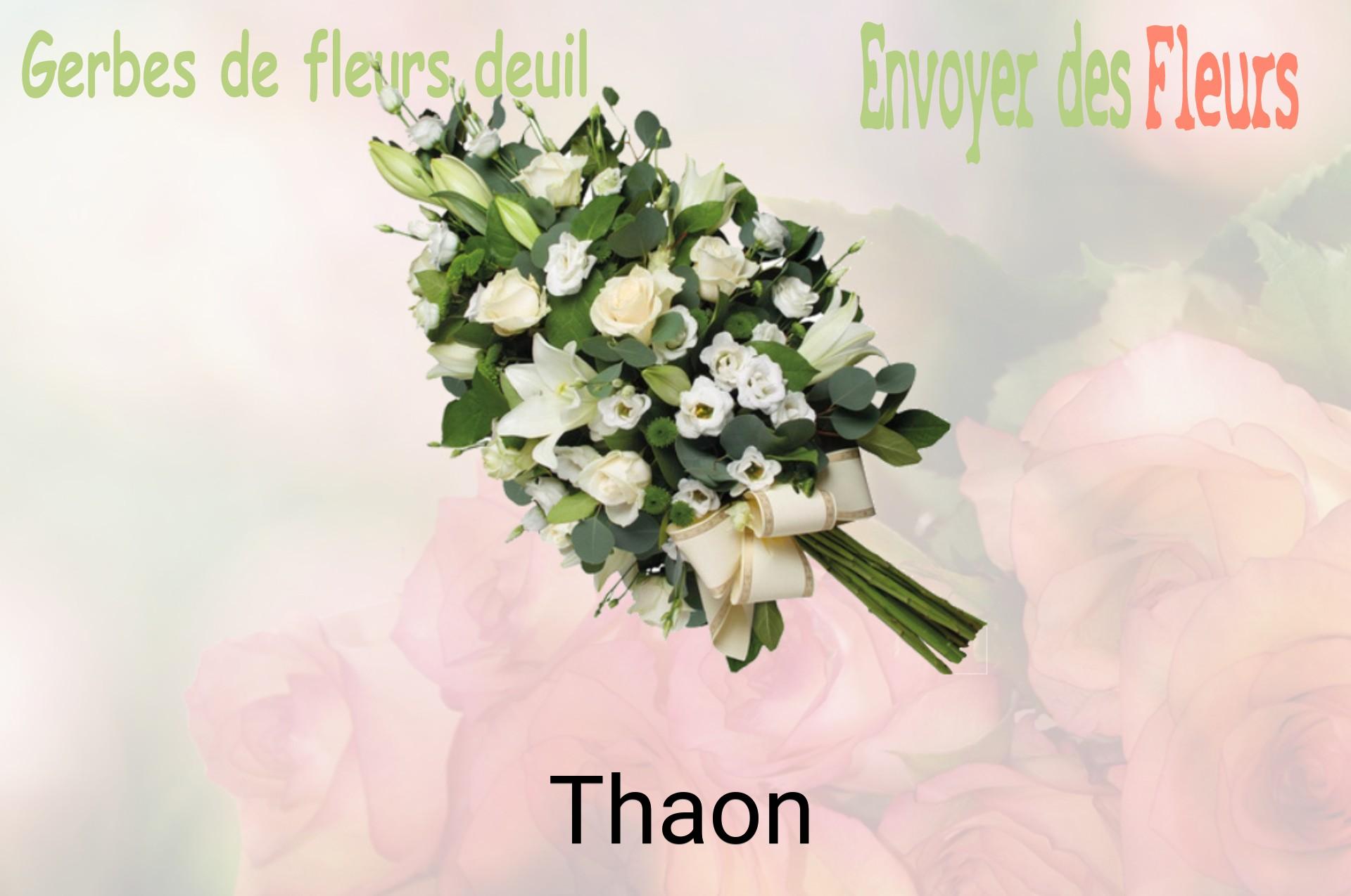 Gerbe de fleurs de deuil livrée à Thaon